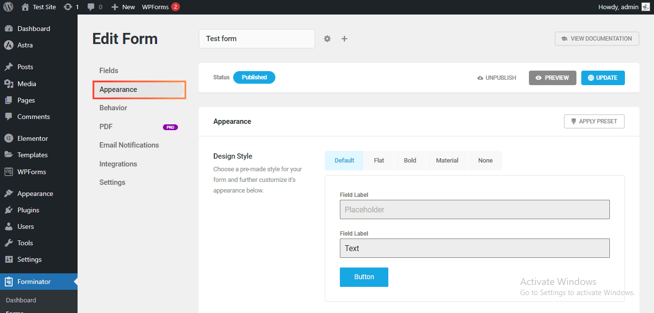 Websites on WordPress