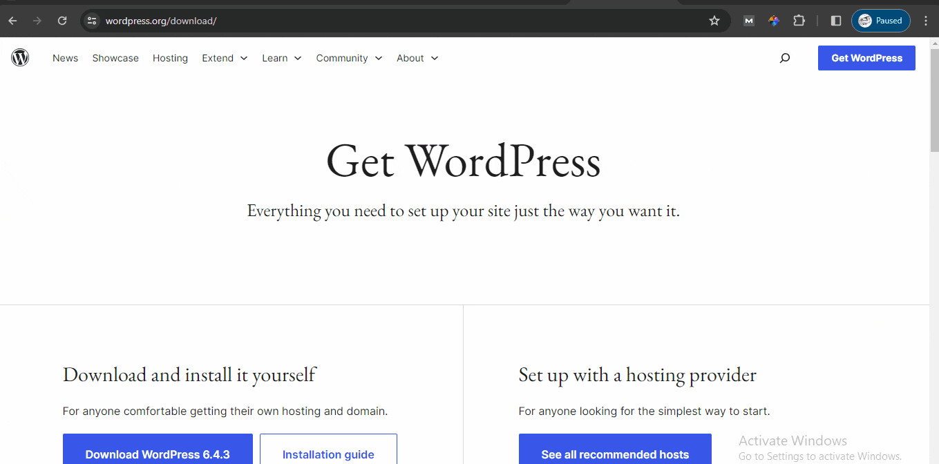 download and install wordpress on localhost
